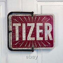 Rare Survivor, Original Vintage'TIZER' Double Sided Shop Sign, Original Bracket