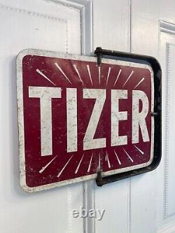 Rare Survivor, Original Vintage'TIZER' Double Sided Shop Sign, Original Bracket