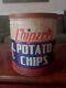Rare VINTAGE 1950'S ChipZels POTATO CHIPS 3 LB TIN Sign Advertisment