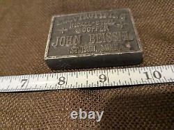 Rare VINTAGE John Beissel Saint Paul Electrotyping ADVERTISING BRASS PAPERWEIGHT