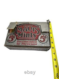 Rare-VINTAGE Rare 5 Cents ADVERTISING 24 UNOPENED BOX PEPSIN MAVIS MINTS