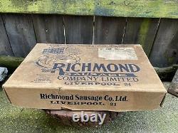 Rare VINTAGE Richmond SAUSAGE'S Co Ltd DELIVERY BOX cardboard 1920/30s Liverpool