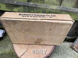 Rare VINTAGE Richmond SAUSAGE'S Co Ltd DELIVERY BOX cardboard 1920/30s Liverpool