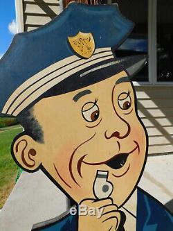 Rare VTG 1950s Life Size Soda Advertising Sign Crossing Guard Smurking Policeman