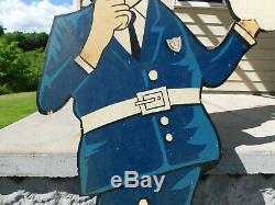 Rare VTG 1950s Life Size Soda Advertising Sign Crossing Guard Smurking Policeman