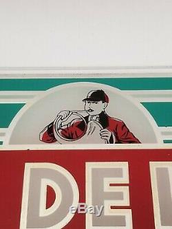 Rare VTG Peter Fox Deluxe Beer Reverse Paint Glass Bar Display Sign Chicago, IL