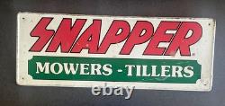 Rare Vintage 12x32 Snapper Mowers Tillers Metal Gas Dealer Advertising Sign
