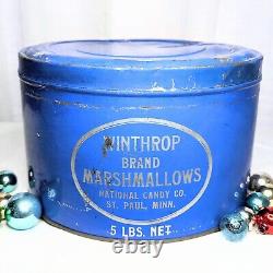 Rare Vintage 1920's Advertising Winthrop Marshmallow Tin