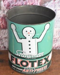 Rare Vintage 1935 Pep Boys Snowman Flotex Anti-Freeze One Gallon Advertising Can