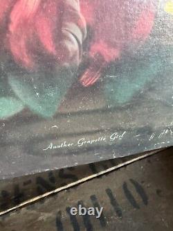 Rare Vintage 1940s Grapette Soda Pop Cardboard Litho Advertising Sign 30 X 19