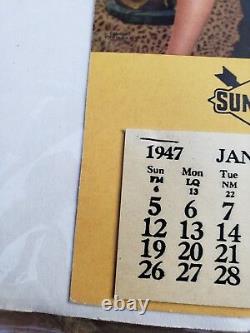 Rare! Vintage 1947 Marilyn Monroe Sunoco Advertising Calendar pinup Her First