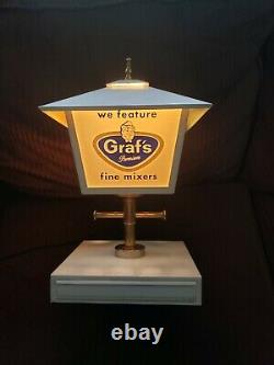 Rare Vintage 1950's Grandpa Graf's Soda Pop Lighted Sign Milwaukee Back Bar