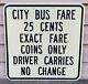 Rare Vintage 1950s City Bus Fare Sign Gas Oil Transportation Transit Advertising