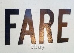 Rare Vintage 1950s City Bus Fare Sign Gas Oil Transportation Transit Advertising