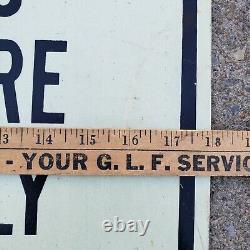 Rare Vintage 1950s City Bus Fare Sign Gas Oil Transportation Transit Advertising