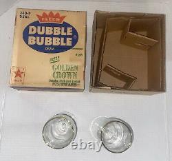 Rare Vintage 1950s FLEER Dubble Bubble Promo Golden Crown Stemware Glasses w Box