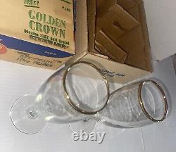 Rare Vintage 1950s FLEER Dubble Bubble Promo Golden Crown Stemware Glasses w Box