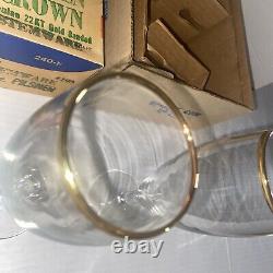 Rare Vintage 1950s FLEER Dubble Bubble Promo Golden Crown Stemware Glasses w Box