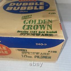 Rare Vintage 1950s FLEER Dubble Bubble Promo Golden Crown Stemware Glasses w Box