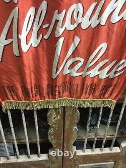 Rare Vintage 1950s Original Chevrolet Dealers Silk Advertising Banner 39 by 25