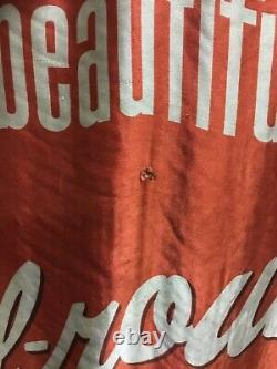 Rare Vintage 1950s Original Chevrolet Dealers Silk Advertising Banner 39 by 25