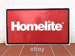 Rare Vintage 1960s HOMELITE Chain Saws & Tools Shop Farm Tin Sign Not Enamel