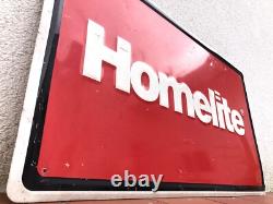 Rare Vintage 1960s HOMELITE Chain Saws & Tools Shop Farm Tin Sign Not Enamel