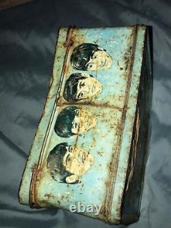 Rare Vintage 1965 The Beatles Music Group Advertising Metal Lunchbox By Aladdin