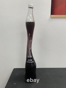 Rare Vintage 1980s promotional advertising Stretched glass Coca Cola Bottle