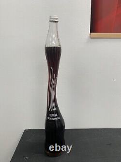 Rare Vintage 1980s promotional advertising Stretched glass Coca Cola Bottle