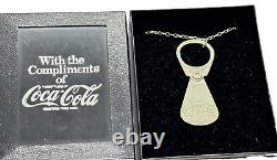 Rare Vintage 1984 Coca Cola ST. Silver Ring Pull Pendant Necklace Original Box