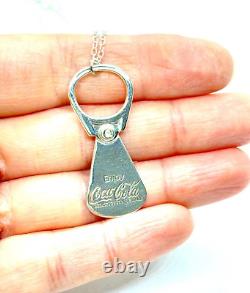 Rare Vintage 1984 Coca Cola ST. Silver Ring Pull Pendant Necklace Original Box