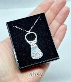 Rare Vintage 1984 Coca Cola ST. Silver Ring Pull Pendant Necklace Original Box
