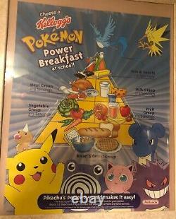 Rare Vintage 2000 Pokemon Promo Kellogg's School Lunch Room Food Pyramid Poster