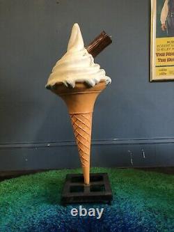 Rare Vintage 4ft Fibreglass 3D Ice cream Cone 99 Advertising Shop Sign Pop Art