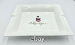 Rare Vintage 5-Star Luxury Claridge's London Hotel White Porcelain Ashtray Dish