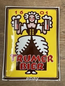 Rare Vintage'70's Austrian Enamel Metal Beer Sign
