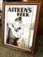 Rare Vintage AITKEN'S BEER Mirror in Wooden Frame