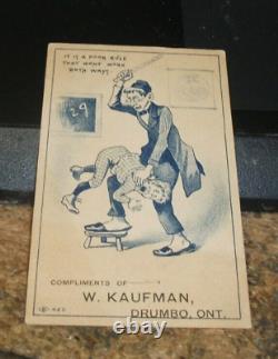 Rare Vintage Advertising Card, Poor Rule, Man Hitting Child With Ruler-company