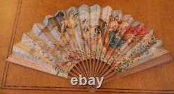 Rare Vintage Advertising Fan for Benedictine Liqueur signed Maurice LeLoir c1900