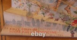 Rare Vintage Advertising Fan for Benedictine Liqueur signed Maurice LeLoir c1900