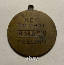 Rare Vintage Advertising Golden Esso Extra Gasoline Brass Medallion Pendant C18