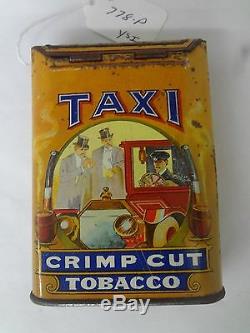 Rare Vintage Advertising Taxi Tobacco Vertical Pocket Tin Original Canada 778-p