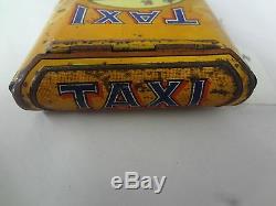 Rare Vintage Advertising Taxi Tobacco Vertical Pocket Tin Original Canada 778-p