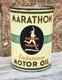 Rare Vintage All Original Early MARATHON MOTOR OIL Tin Can Full