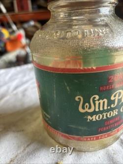 Rare Vintage American WM Penn 200 Horse Power Motor Oil Jar 1 Quart