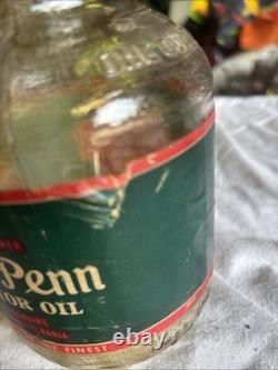 Rare Vintage American WM Penn 200 Horse Power Motor Oil Jar 1 Quart