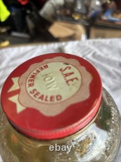 Rare Vintage American WM Penn 200 Horse Power Motor Oil Jar 1 Quart