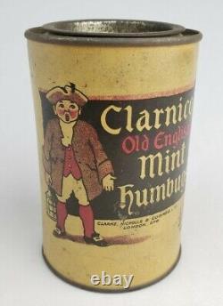 Rare Vintage Antique Clarnico Mint Humbugs Old English Tin Can Advertising Sign