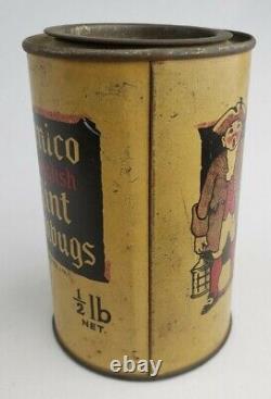 Rare Vintage Antique Clarnico Mint Humbugs Old English Tin Can Advertising Sign